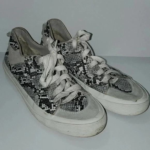 Zara Snakeskin Animal Print Trainers Sneakers Size 40 - Picture 1 of 2